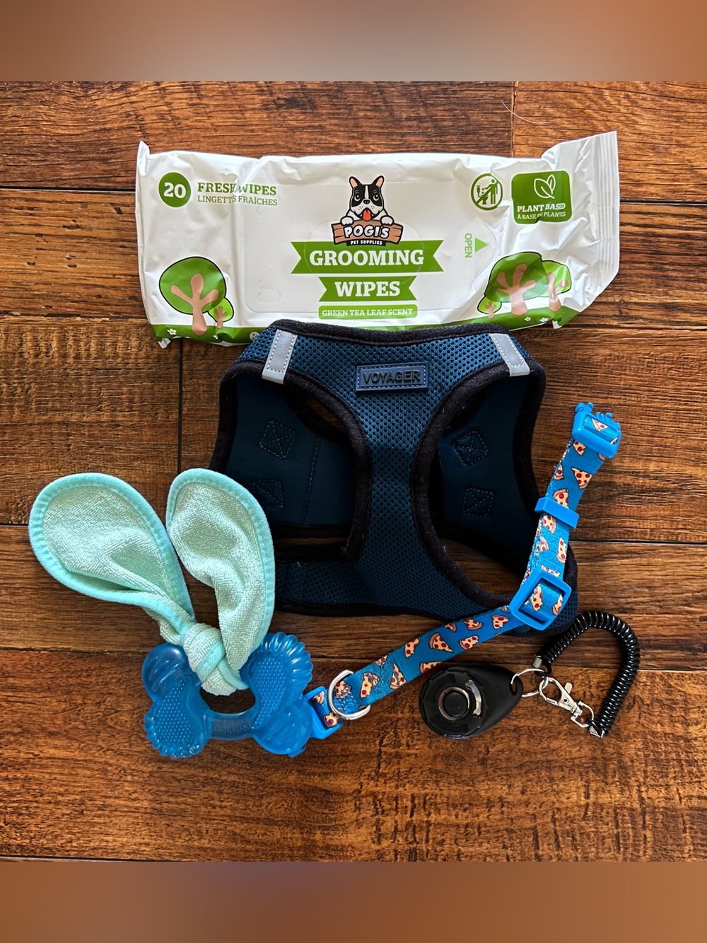 Puppy Harness, Collar, Teething Toy Bundle